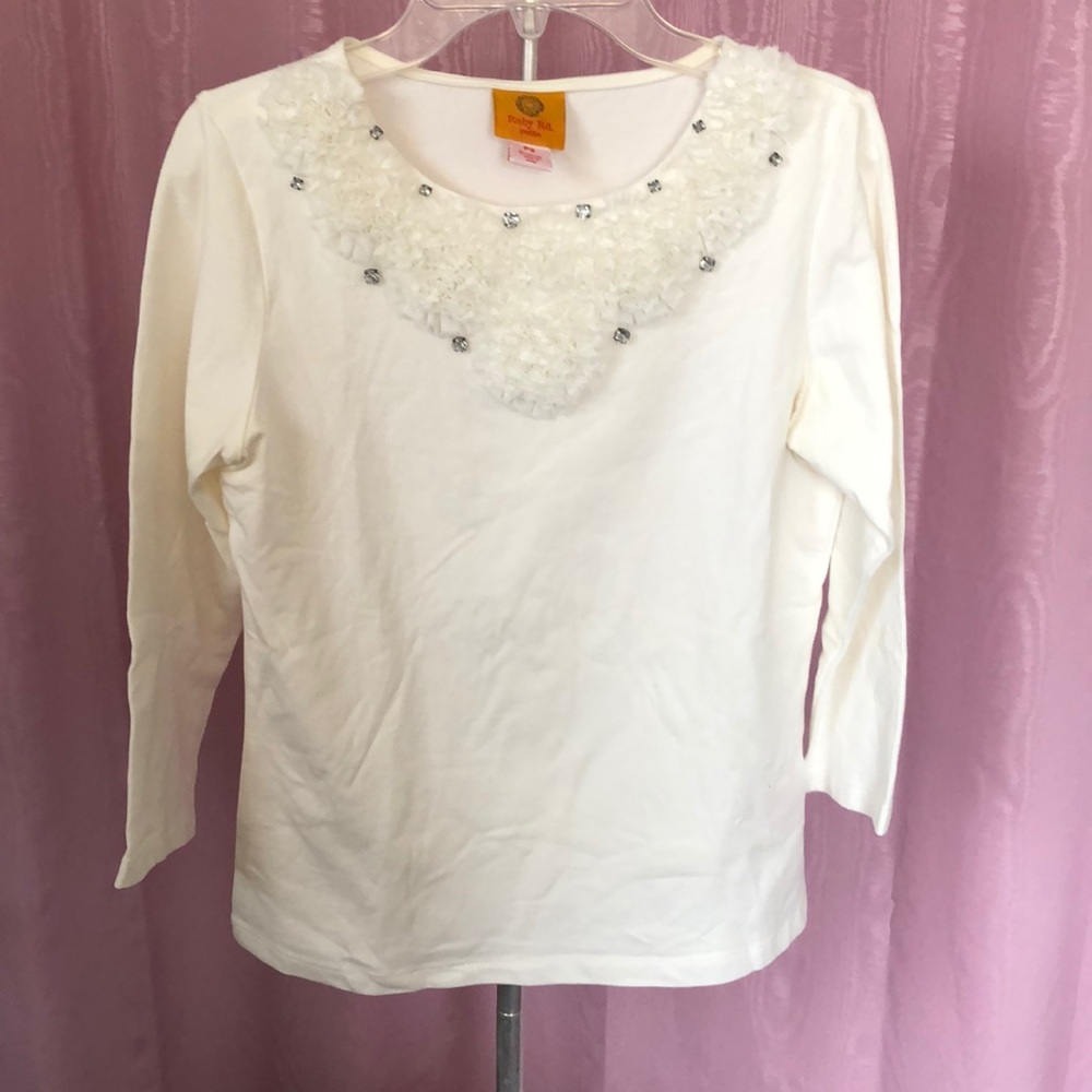 Ruby Road Top with Sparkle and Ruffle